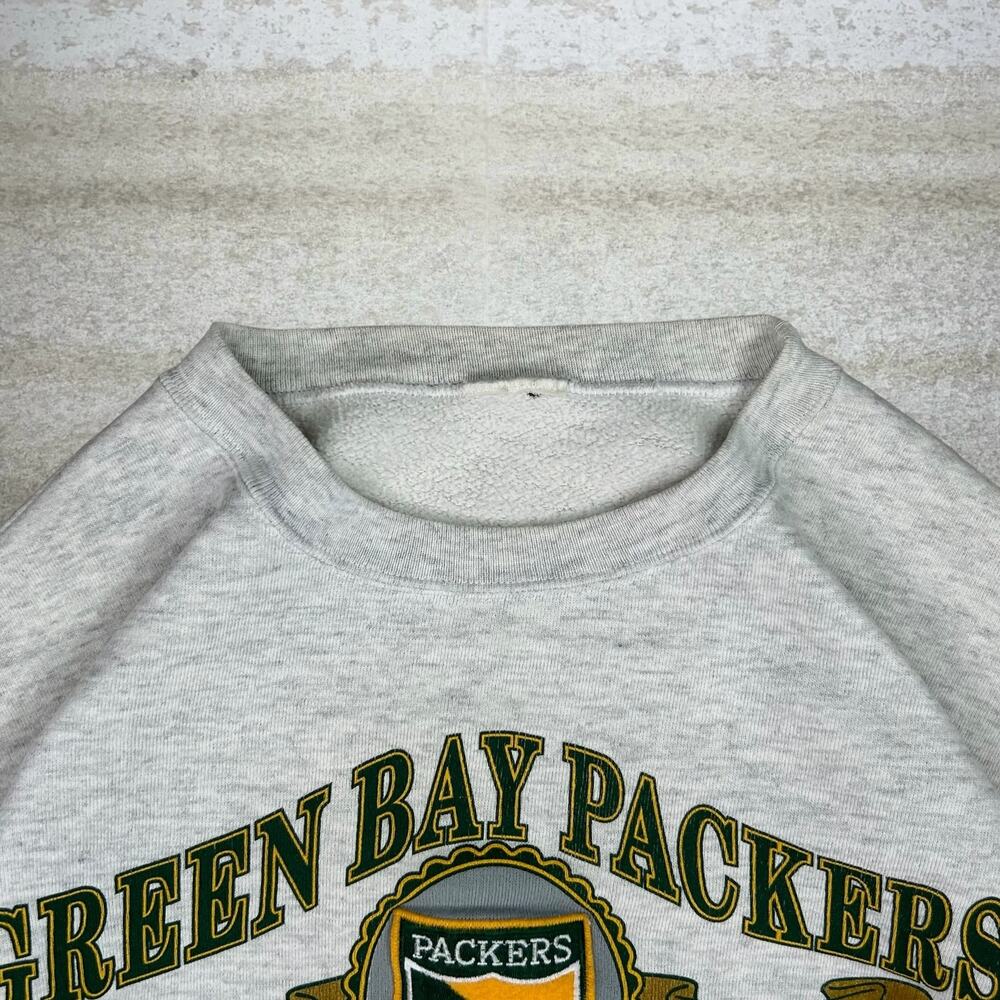 Vintage 90s Packers Sweatshirt Mens M Light Grey Cotton Nutmeg USA Cut Sleeves - Picture 5 of 6